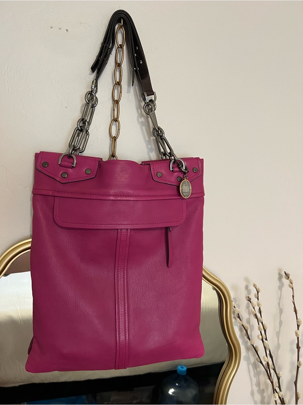 Rare Lanvin Paris Fuchsia Shoulder Bag